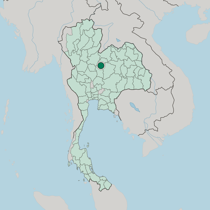 Map showing Phetchabun — In Thailand
