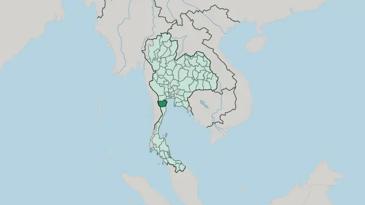 Map of Changwat Phetchaburi in Thailand