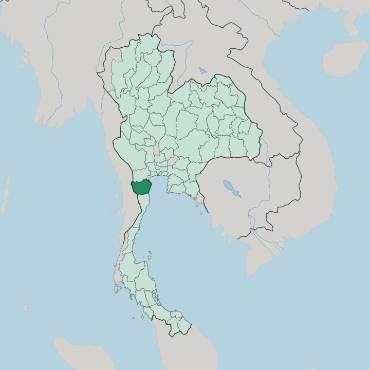 Map showing Changwat Phetchaburi — In Thailand