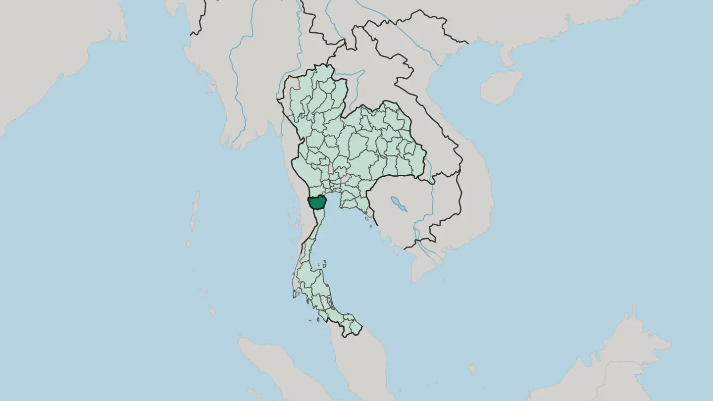 Map of Changwat Phetchaburi in Thailand