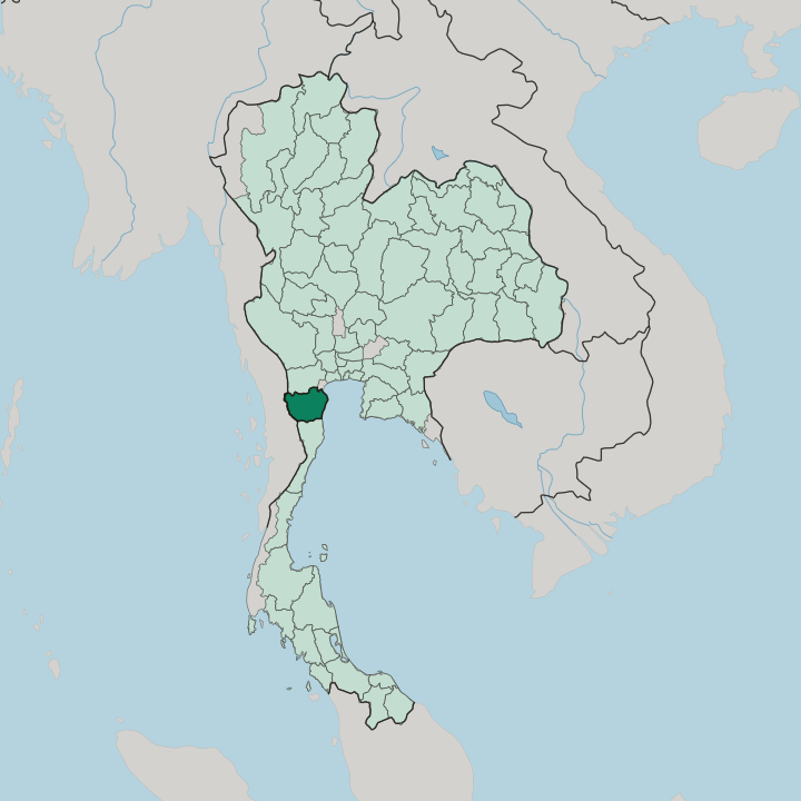 Map showing Changwat Phetchaburi — In Thailand
