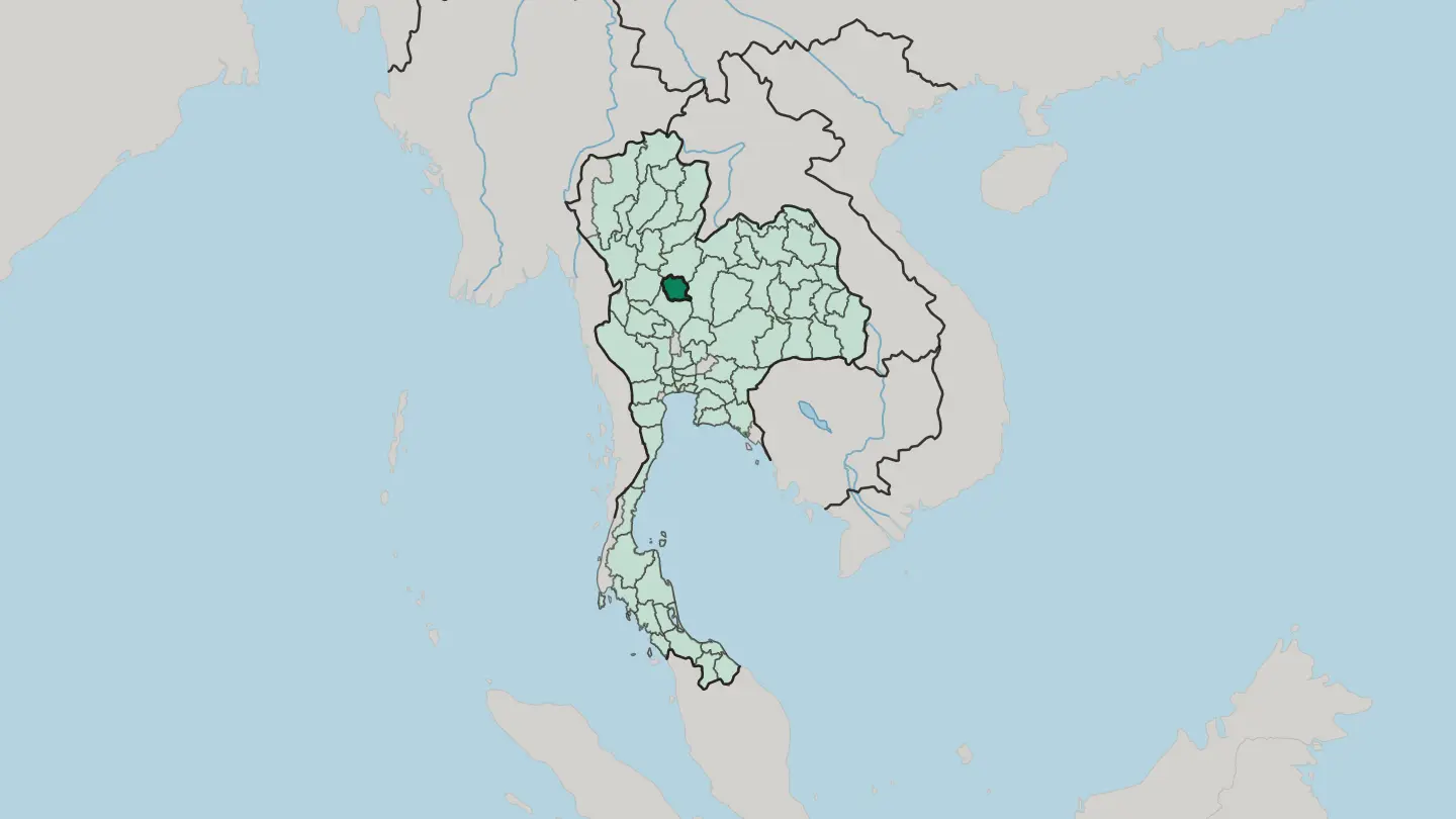 Map of Changwat Phichit in Thailand
