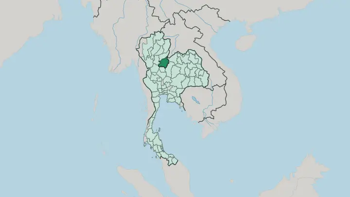 Map of Changwat Phitsanulok in Thailand