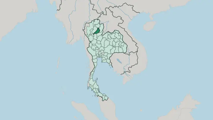Map of Changwat Phrae in Thailand