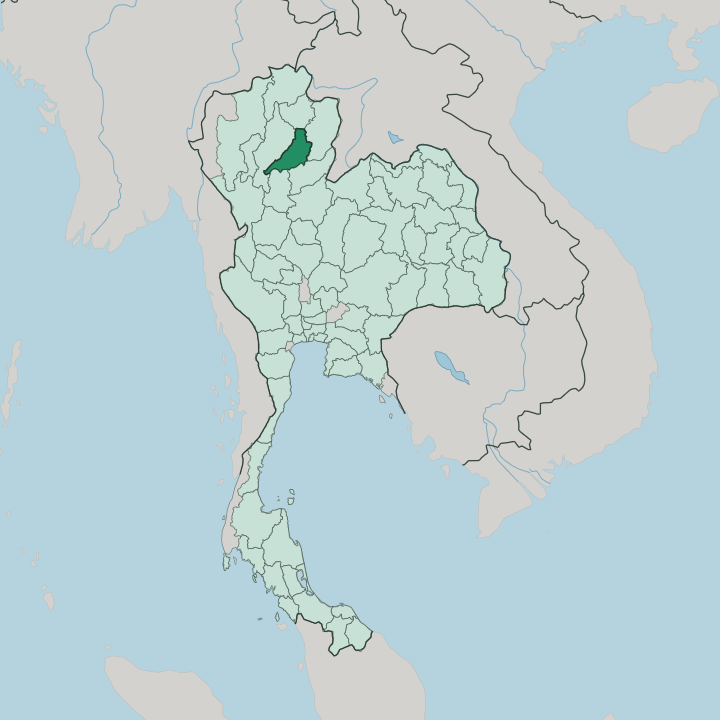 Map showing Changwat Phrae — In Thailand