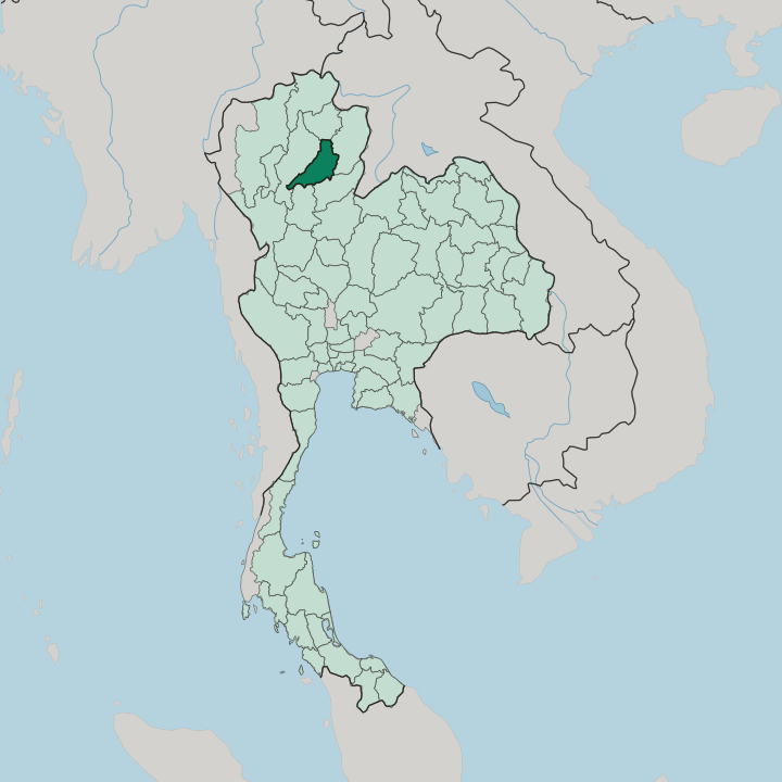 Map showing Changwat Phrae — In Thailand