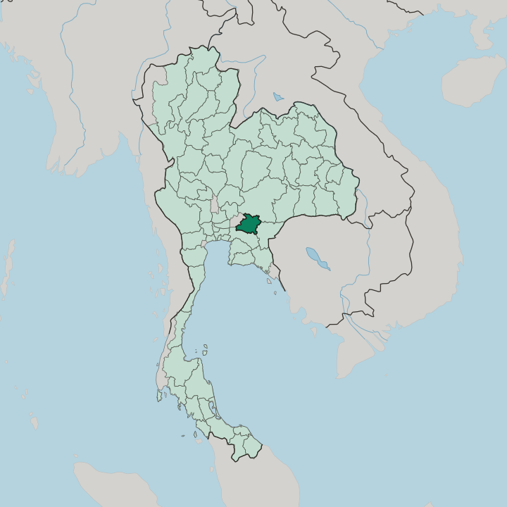 Map showing Changwat Prachin Buri — In Thailand