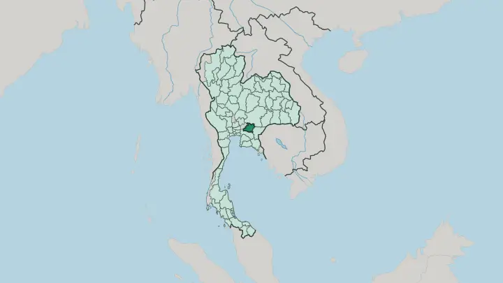 Map of Changwat Prachin Buri in Thailand