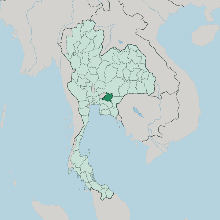 Map showing Changwat Prachin Buri — In Thailand