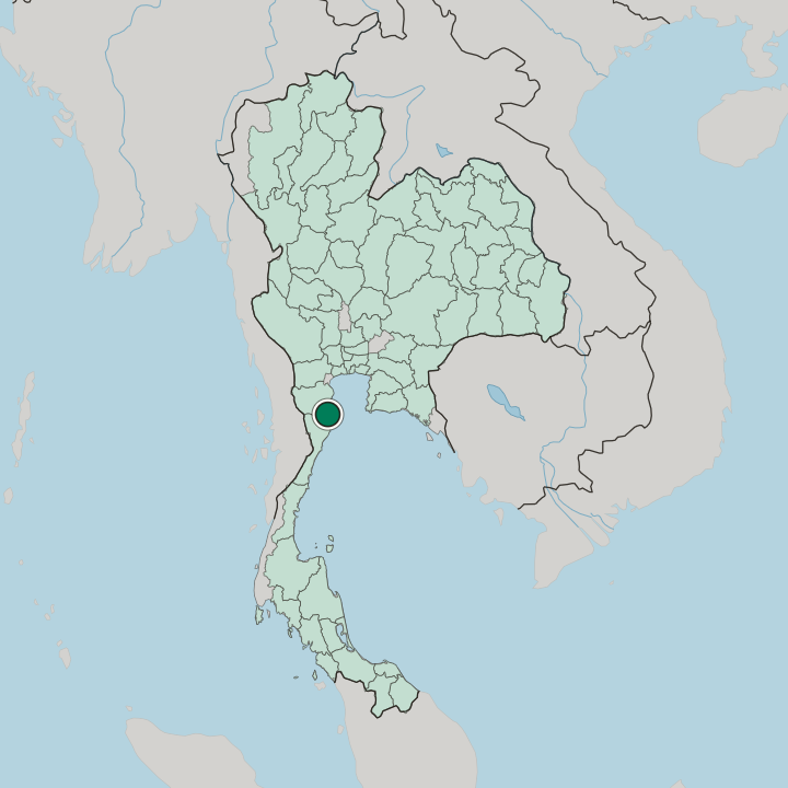 Map showing Hua Hin — In Thailand