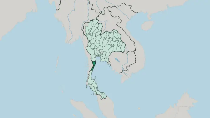 Map of Changwat Prachuap Khiri Khan in Thailand