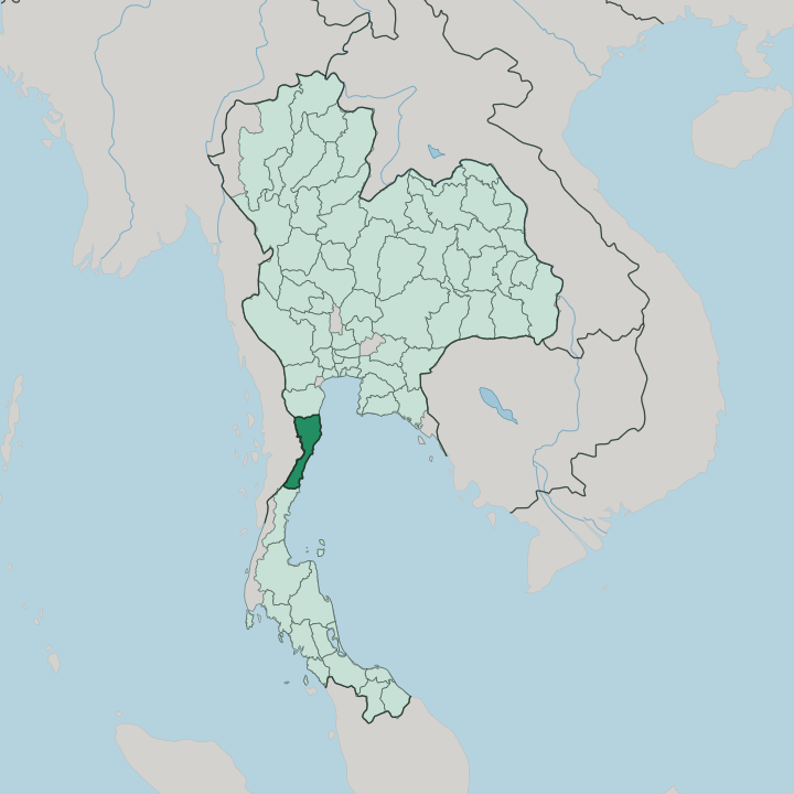 Map showing Changwat Prachuap Khiri Khan — In Thailand