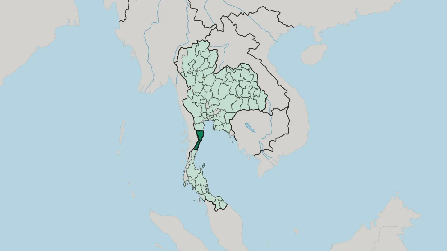 Map of Changwat Prachuap Khiri Khan in Thailand
