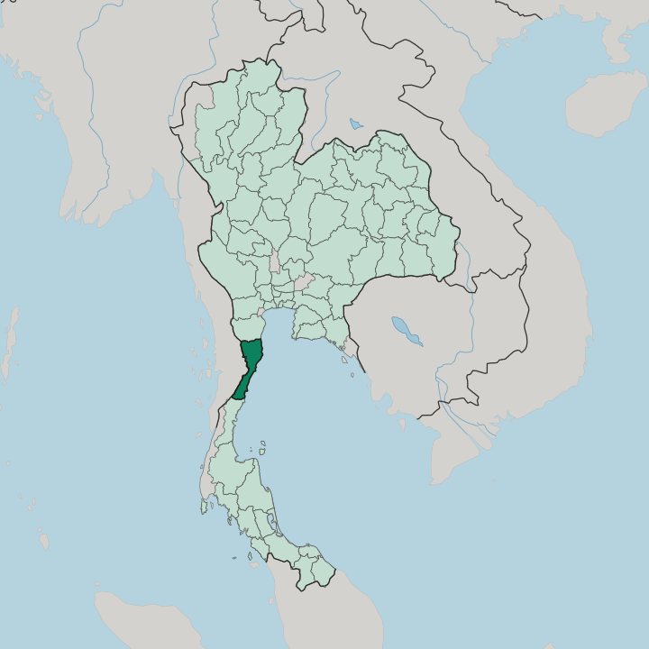 Map showing Changwat Prachuap Khiri Khan — In Thailand