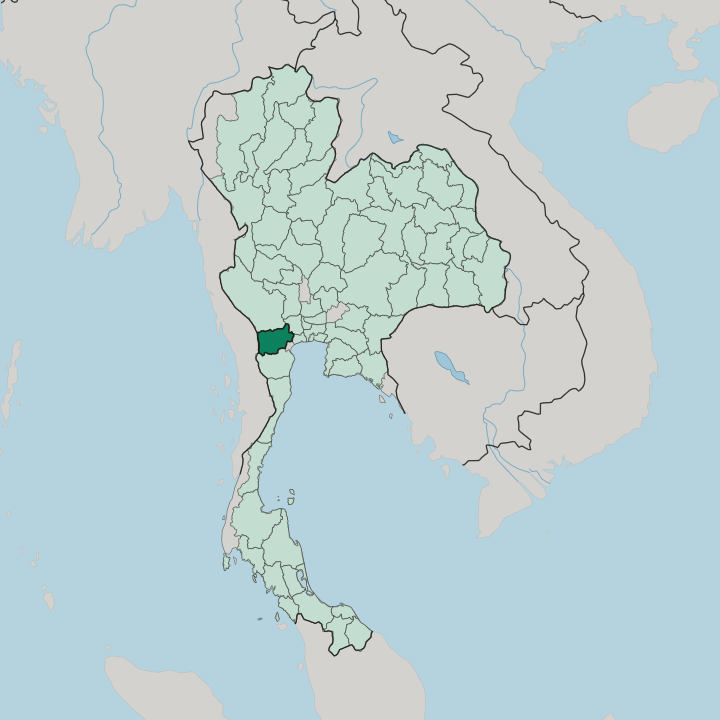 Map showing Changwat Ratchaburi — In Thailand