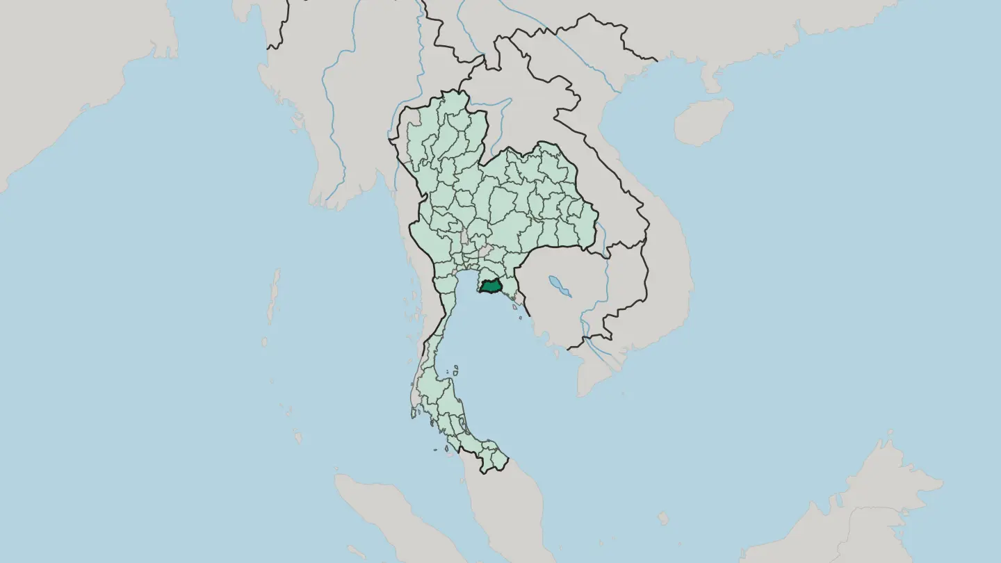 Map of Changwat Rayong in Thailand