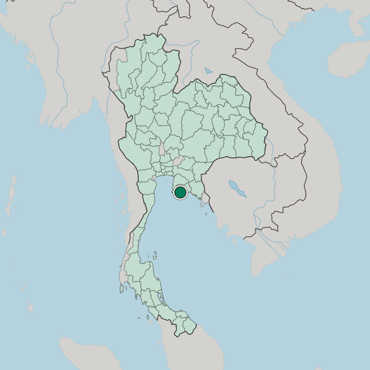Map showing Rayong — In Thailand