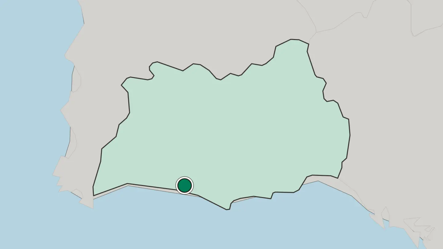 Map of Rayong in Thailand