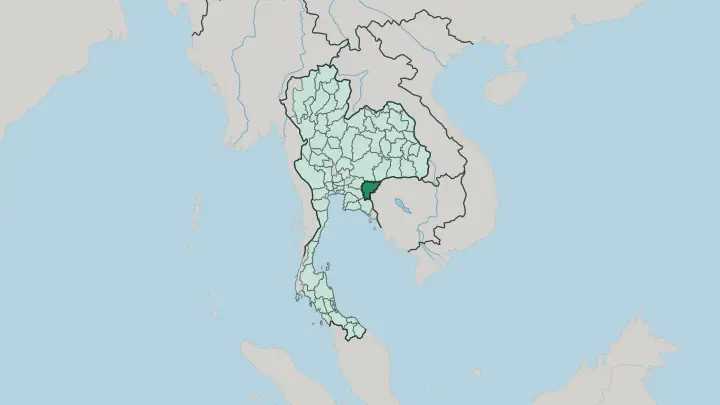 Map of Changwat Sa Kaeo in Thailand