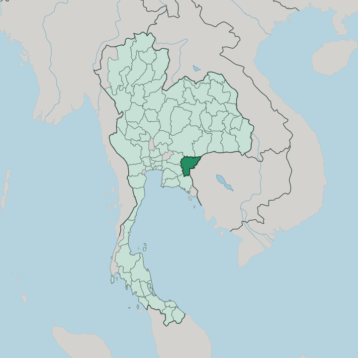 Map showing Changwat Sa Kaeo — In Thailand
