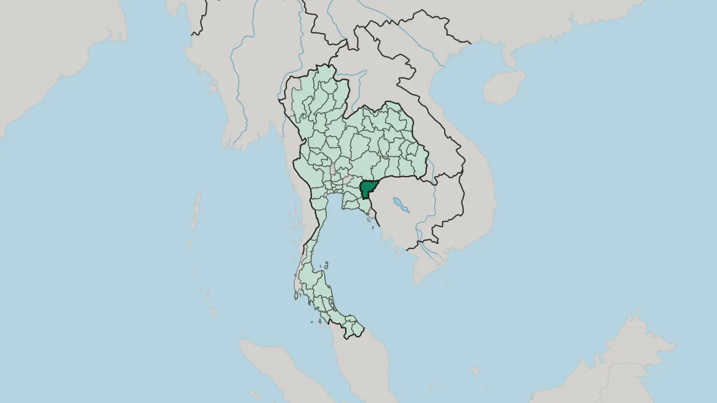 Map of Changwat Sa Kaeo in Thailand
