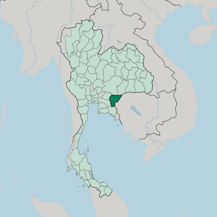 Map showing Changwat Sa Kaeo — In Thailand