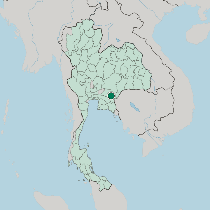 Map showing Sa Kaeo — In Thailand