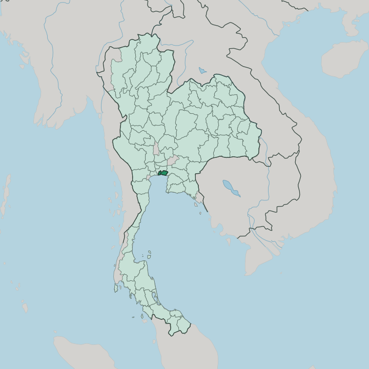 Map showing Changwat Samut Prakan — In Thailand