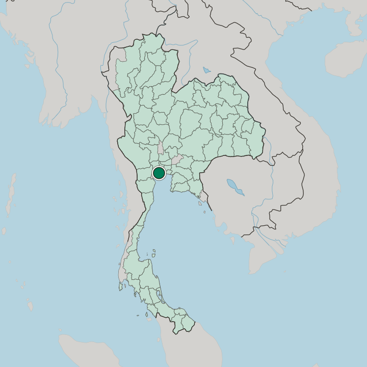 Map showing Samut Sakhon — In Thailand