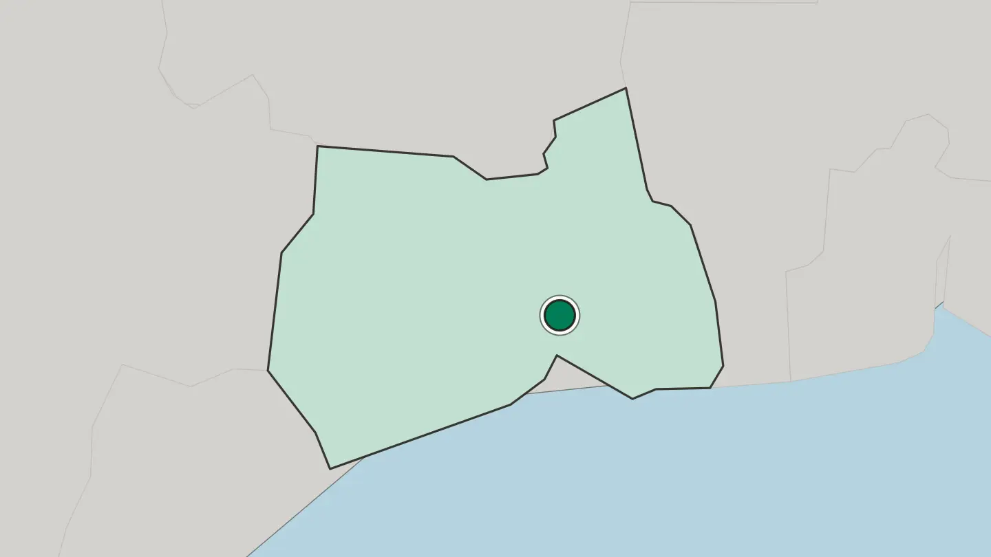 Map of Samut Sakhon in Thailand