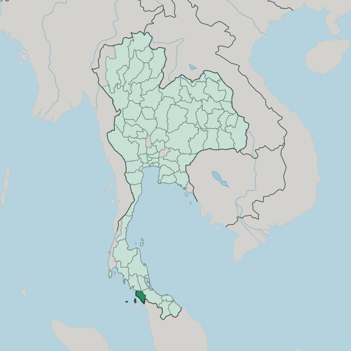 Map showing Changwat Satun — In Thailand