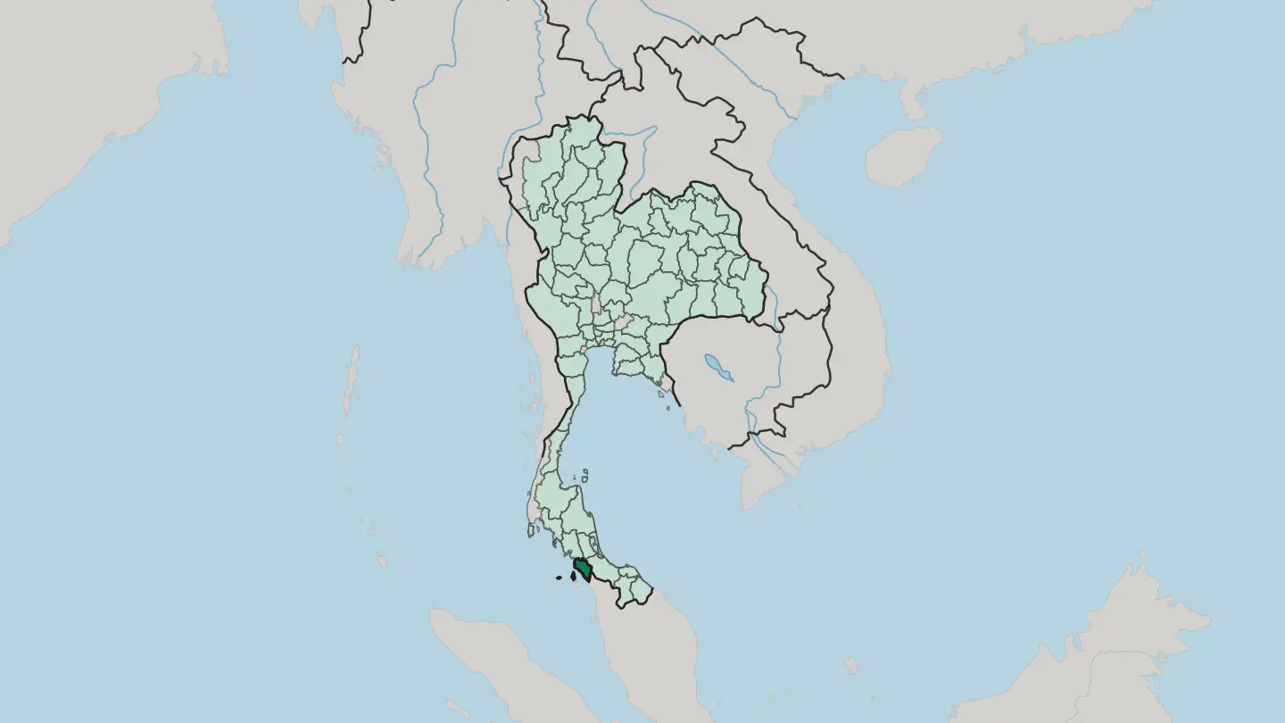 Map of Changwat Satun in Thailand