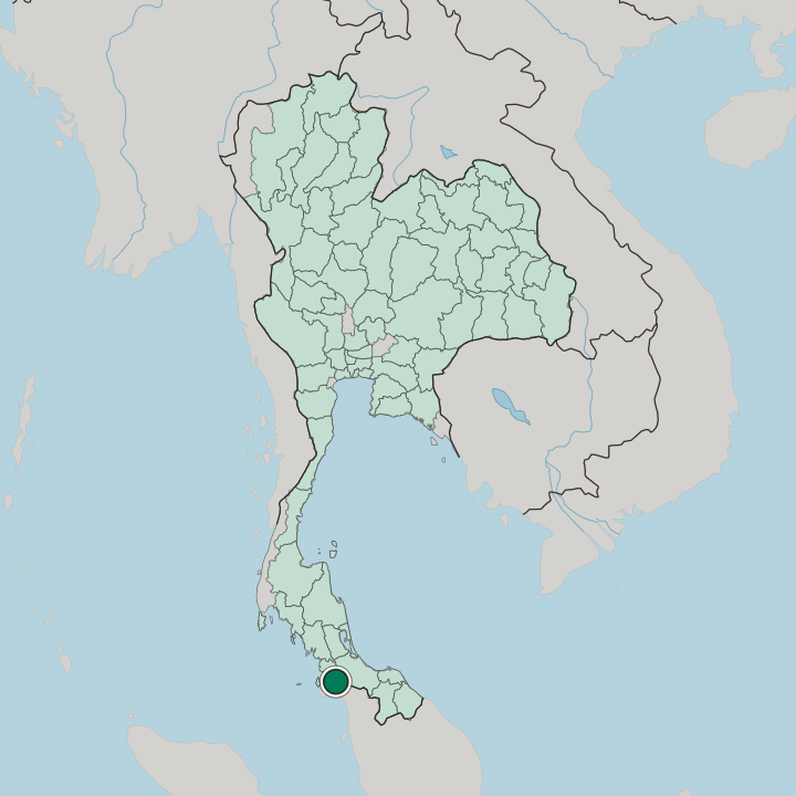 Map showing Satun — In Thailand