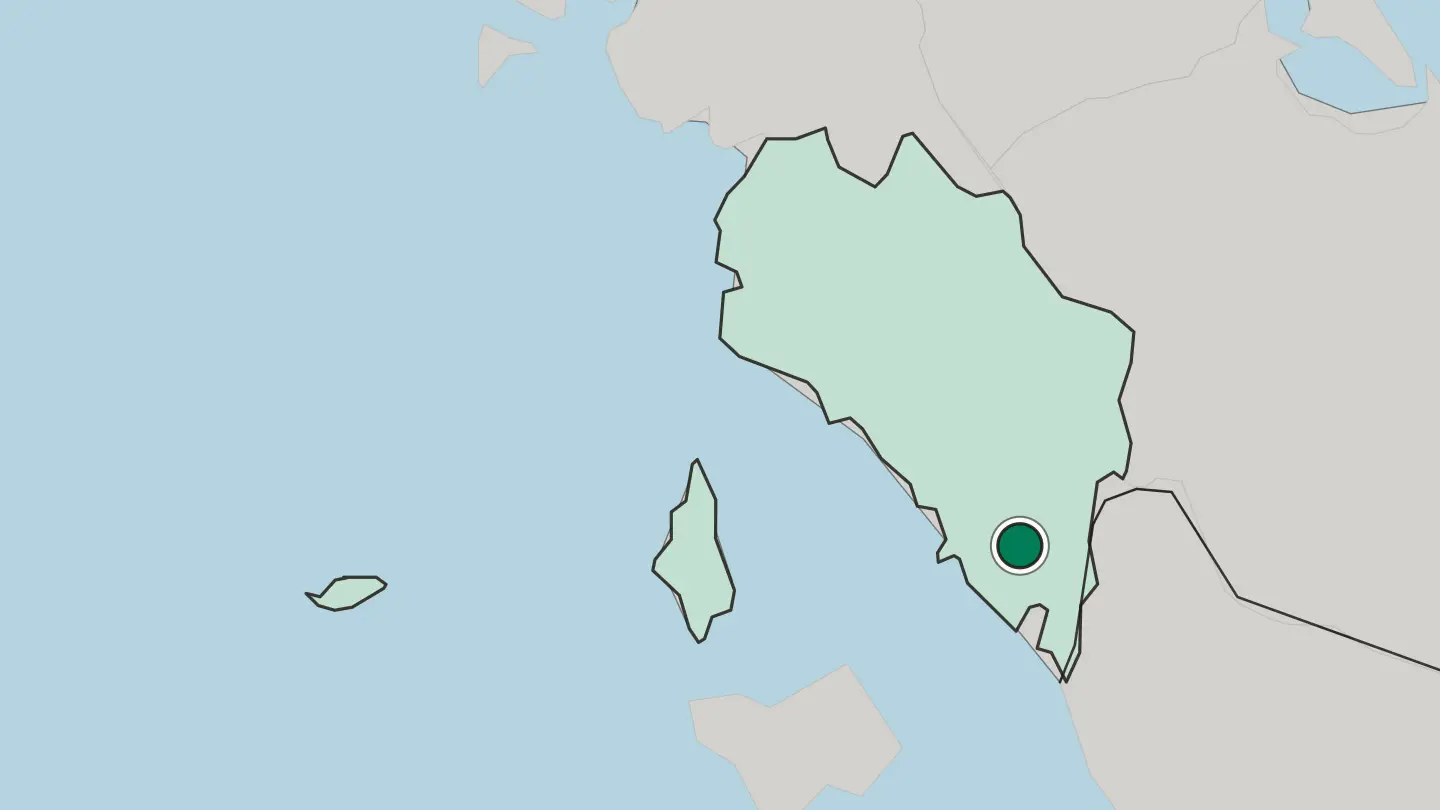 Map of Satun in Thailand