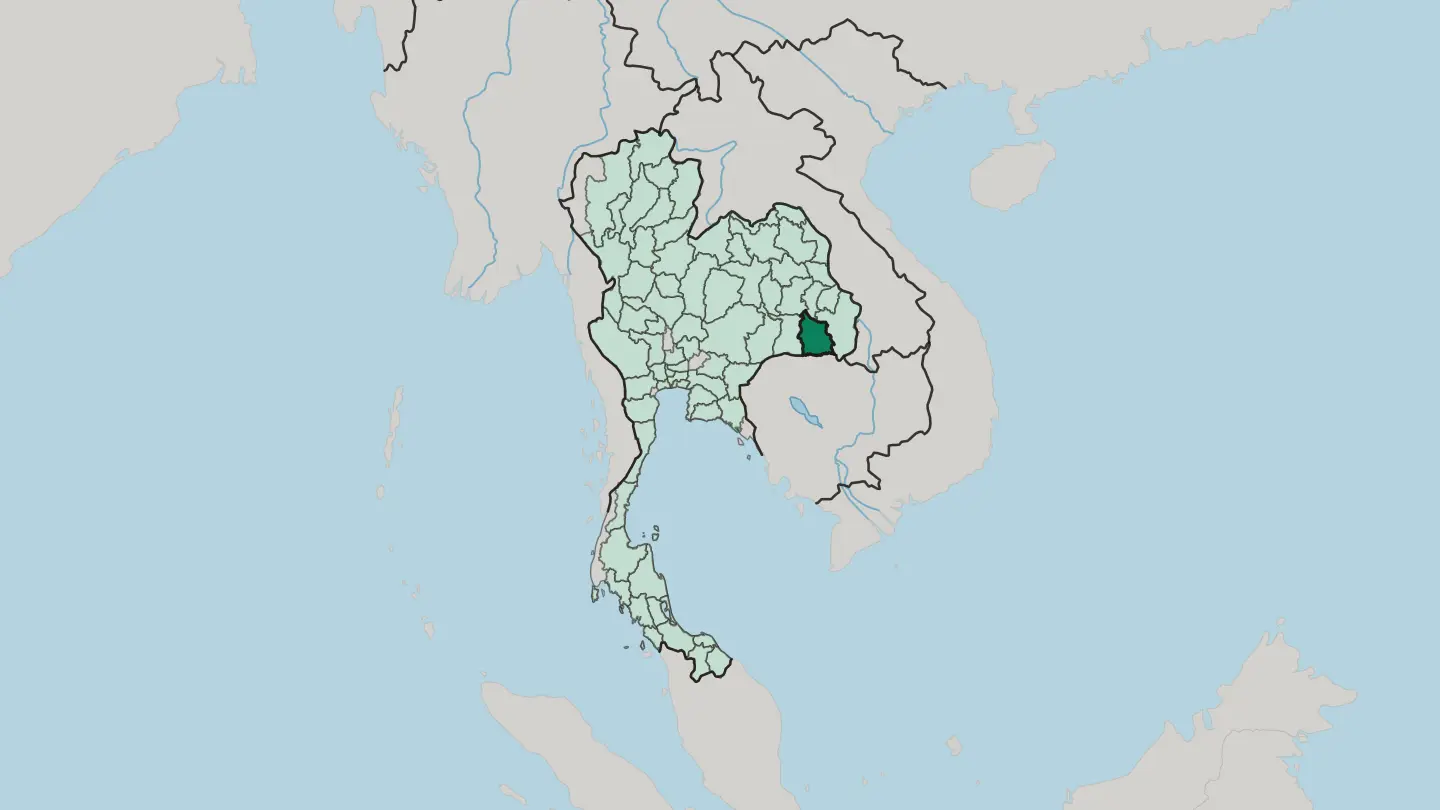 Map of Changwat Si Sa Ket in Thailand