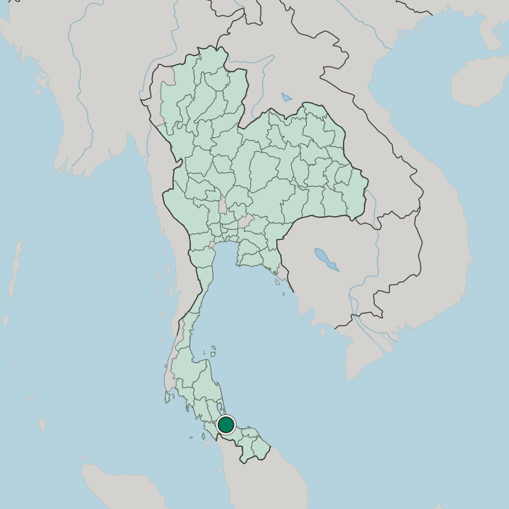 Map showing Hat Yai — In Thailand