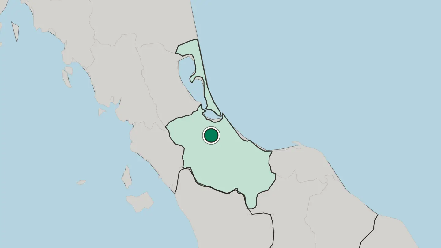 Map of Hat Yai in Thailand