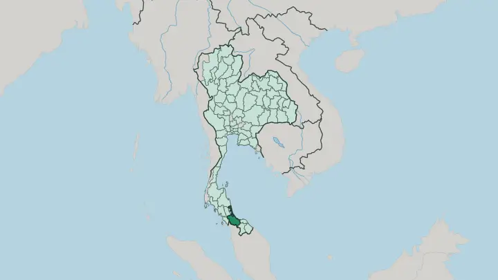 Map of Changwat Songkhla in Thailand