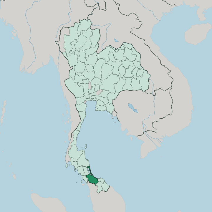 Map showing Changwat Songkhla — In Thailand