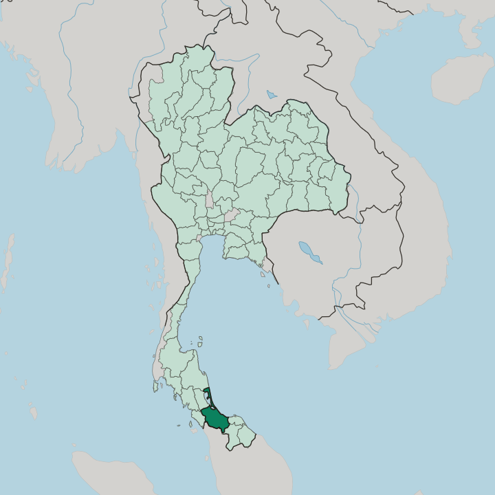 Map showing Changwat Songkhla — In Thailand