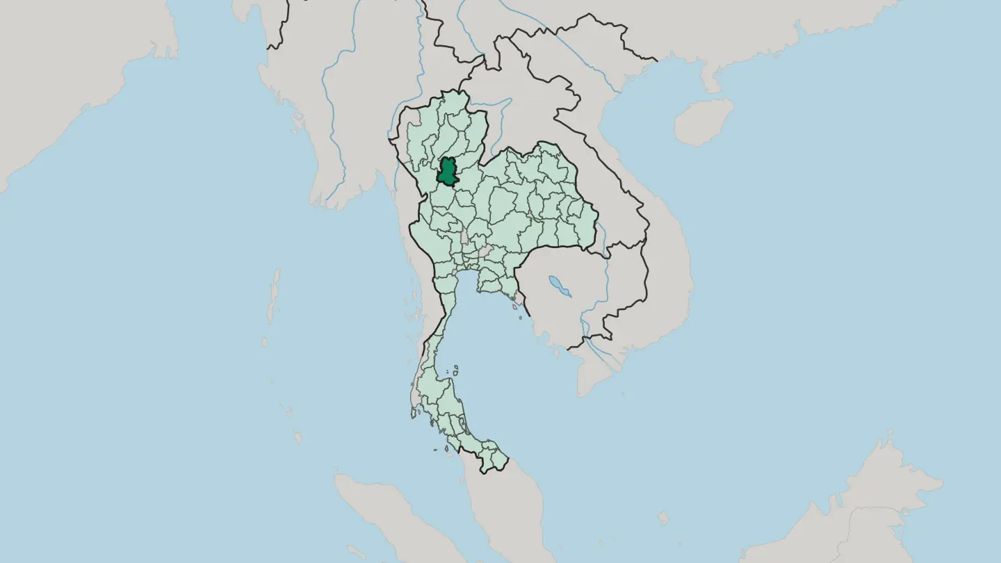 Map of Changwat Sukhothai in Thailand