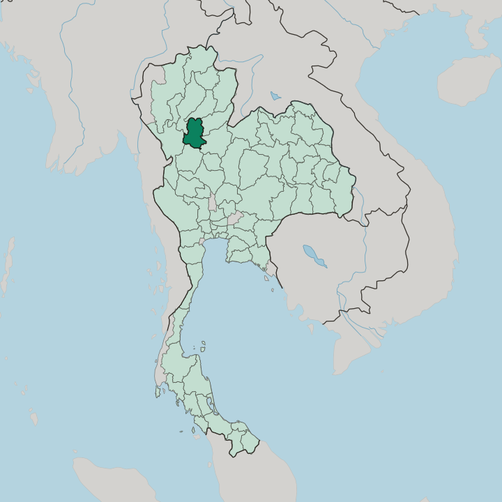 Map showing Changwat Sukhothai — In Thailand