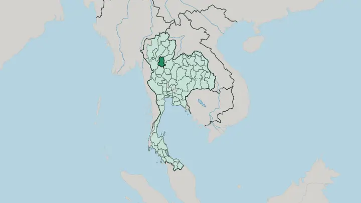 Map of Changwat Sukhothai in Thailand