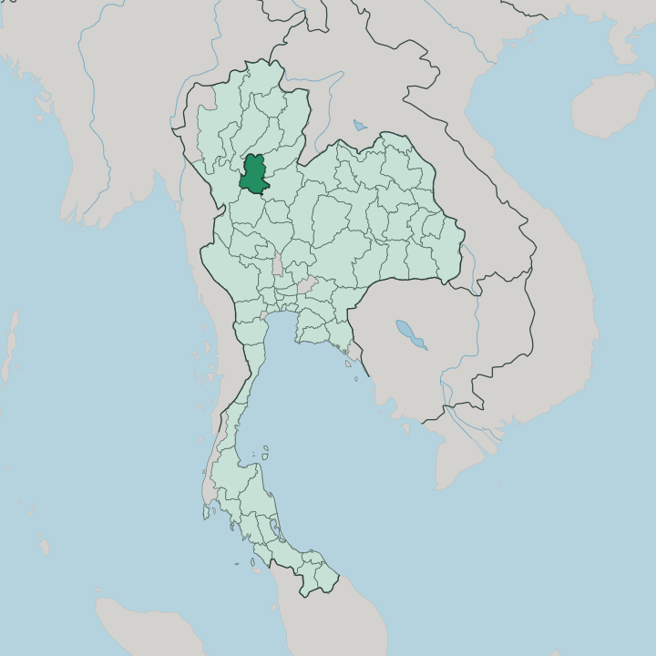 Map showing Changwat Sukhothai — In Thailand