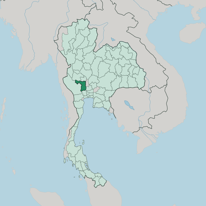 Map showing Changwat Suphan Buri — In Thailand