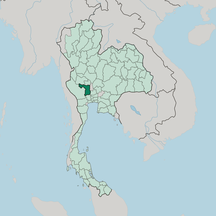Map showing Changwat Suphan Buri — In Thailand