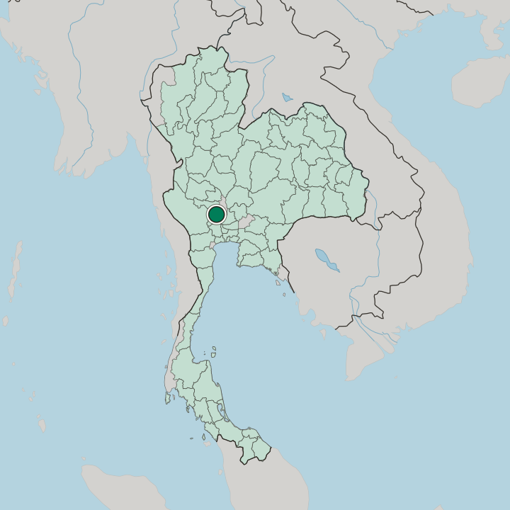Map showing Suphan Buri — In Thailand