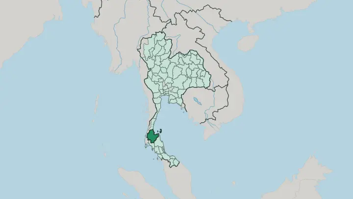 Map of Changwat Surat Thani in Thailand
