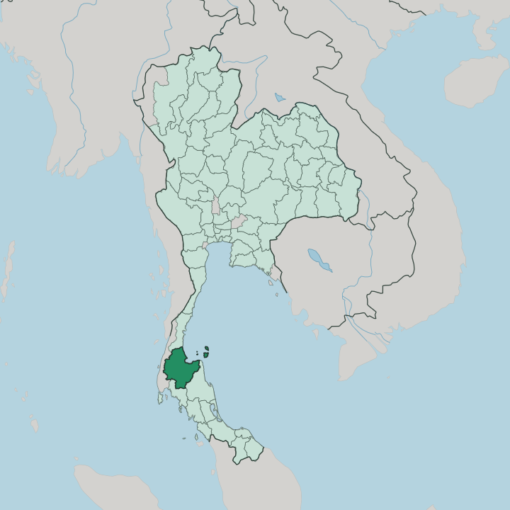 Map showing Changwat Surat Thani — In Thailand
