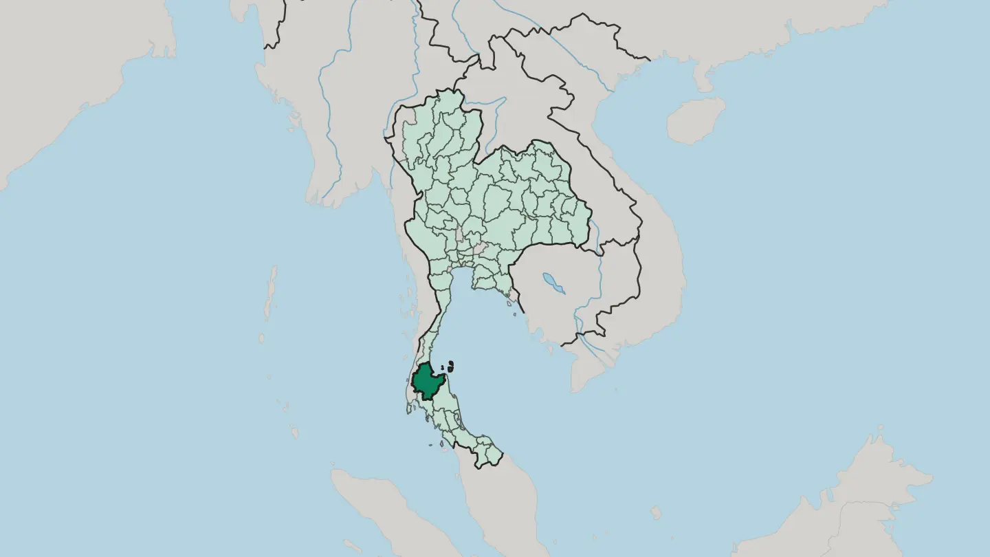 Map of Changwat Surat Thani in Thailand